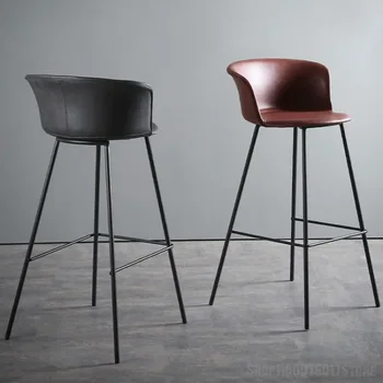 Vas bár szék fény luxus retro modern minimalista bár magas szék Északi haza étterem háttámla bárszék