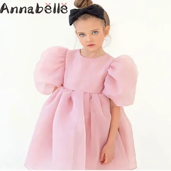 Annabell Virág Lány Duzzadt Szülinapi Ruha Gyerekek Princess Dress a Lányt, hogy az Esküvő Party