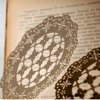 Virág Üreges Csipke Keret Kör Mintás Anyag Papír Szemét Naplózó Tervező Scrapbooking Vintage Dekoratív DIY Kézműves Papír