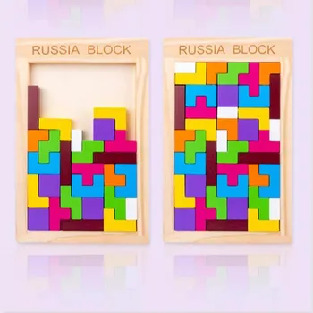 Tetris puzzle fa gyermekek korai intelligencia leckéket, fiúk, lányok játék testület közgyűlés okos tanács