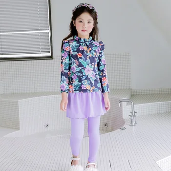 Koreai csajos nap bizonyítja, gyorsan száradó fürdőruha gyerek fürdőruha Princess hosszú ujjú nadrág szoknya osztott fürdőruha