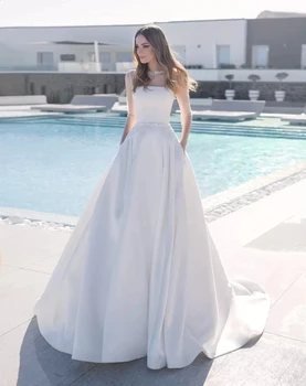 Bohém Esküvői Ruha A-line Hosszú Ujjú Tulle Appliqués Beach-Dubai arab Esküvői Ruha, Menyasszonyi Ruha Vestido De Noiva