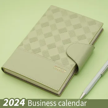 2024 Notebook Kockás Üzleti Menetrend Könyv A5-Ös Tanuló Hatékonyság Jegyzettömb Egyszerű Napló Könyv