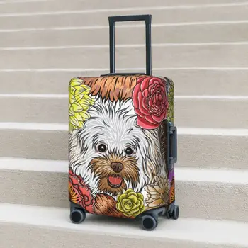 A Kutyák Virágok Bőrönd Fedelét, Aranyos Rajzfilm Nyaralás, Utazási Gyakorlati Poggyász Kellékek Protector