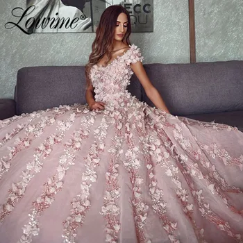 Pink Estélyi Ruhák Sapkás Ujjú Vestido De Festa Nyitva Vissza Báli Ruhák Arab Dubai Party Ruhák Esküvők 2020 Couture