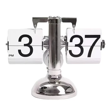 Flip Digitális Óra -Kis Méretű Asztali Óra Retro Flip Clock Flip Belső Felszerelés Működtetett Kvarc Óra Egyik Lábát Óra, Itthon