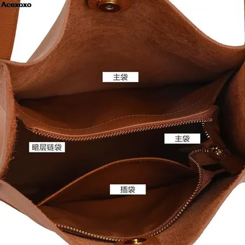 Marhabőr női táska 2023 új divat alkalmi táska nagy kapacitású ingázó puha bőr válltáska