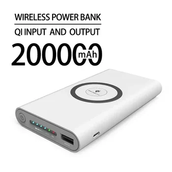 200000mAh Vezeték nélküli Power Bank Két Gyors Töltés Powerbank Hordozható Töltő c-típusú Külső Akkumulátor iPhone