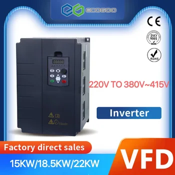 VFD Frekvencia Fordulatszám-szabályozó 22KW 220V, hogy 380V AC Motor Meghajtó egyfázisú Három-fokozatosan Változó Inverter