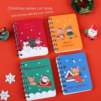 1 Pc A7 Tekercs Notebook Aranyos Mini Hordozható Tekercs Jegyzettömb Karácsonyi Hóember Mikulás 40 Oldal Napló, Könyv, Irodában, Iskolában Tanulni Kellékek