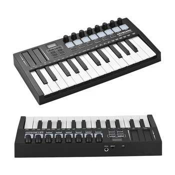 25key MIDI Billentyűzet Szakmai Elektronikus Zene Okos Hordozható Szervező Pad Billentyűzet-Típus-COLED Kijelző Programozható Gomb Gomb