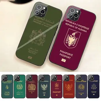 Marokkói Zászló Útlevél Telefon Tok Iphone 7 8 Plusz X Xr Xs 11 12 13 14 Se2020 Mini Sétány Edzett Üveg Fundas