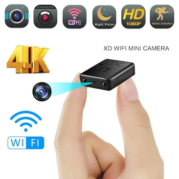 Mini Kamera Wifi Kamera 4K-s Full HD 1080P Videó Felvevő IR-CUT mozgásérzékelés éjjellátó Biztonsági Smart Home IP Web Cam